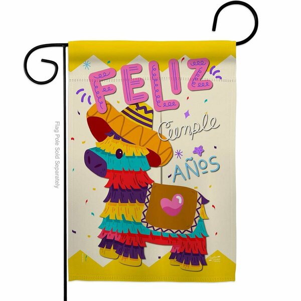 Patio Trasero G135194-BO Feliz Cumpleaos Celebration Birthday Double-Sided Decorative Garden Flag, Multi Color PA3891060